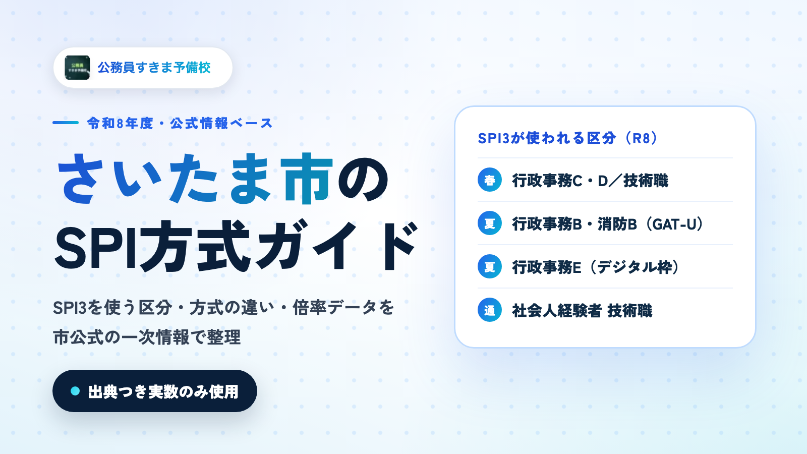 さいたま市のSPI3対策ガイド｜受験区分・方式・日程・倍率データ【2026年版】
